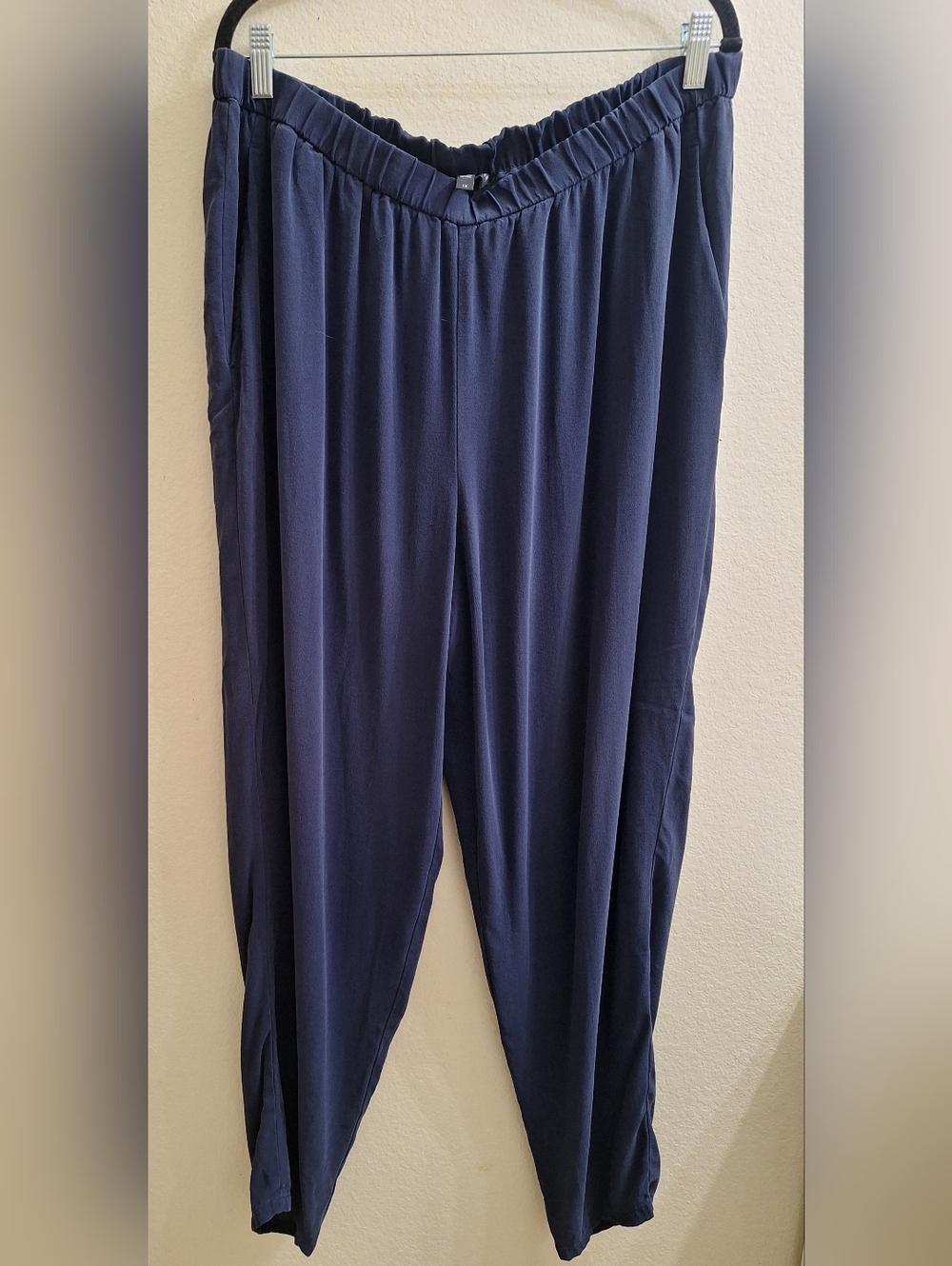 Eileen Fisher Georgette high rise 100% silk tapered leg ankle length, Size 1X - Picture 2 of 5